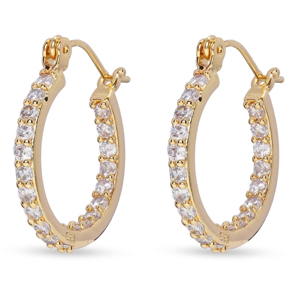 Crystal Haze Mini Serena Hoops - 18k gold plated